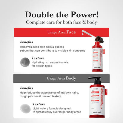 Medicube Rice Peel Shot Duo – Gentle Exfoliating Serum for Face & Body